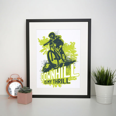 Downhill biking mountain bike print poster framed wall art decor - Graphic Gear