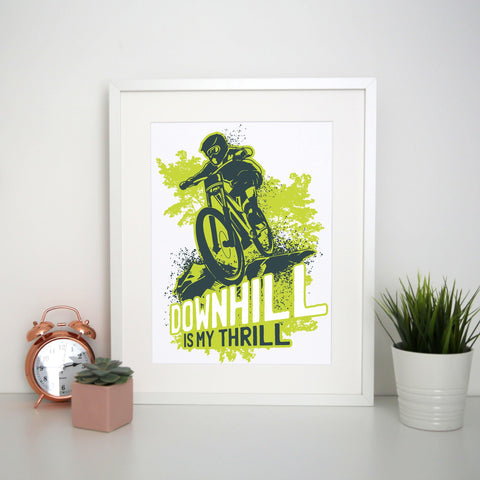 Downhill biking mountain bike print poster framed wall art decor - Graphic Gear