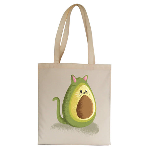 Avocado cat funny tote bag canvas shopping - Graphic Gear