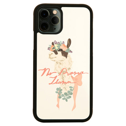 No drama llama funny illustration graphic design case cover for iPhone 11 11pro max xs xr x - Graphic Gear