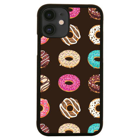 Flat illustrated donuts pattern design funny case cover for iPhone 11 11pro max xs xr x - Graphic Gear