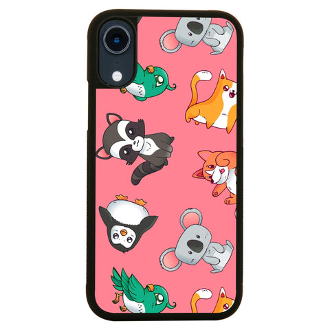 Cute animal pattern design funny illustration case cover for iPhone 11 11pro max xs xr x - Graphic Gear