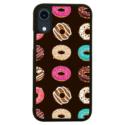 Flat illustrated donuts pattern design funny case cover for iPhone 11 11pro max xs xr x - Graphic Gear