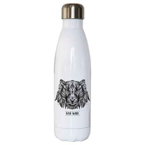 Mandala tiger water bottle stainless steel reusable - Graphic Gear
