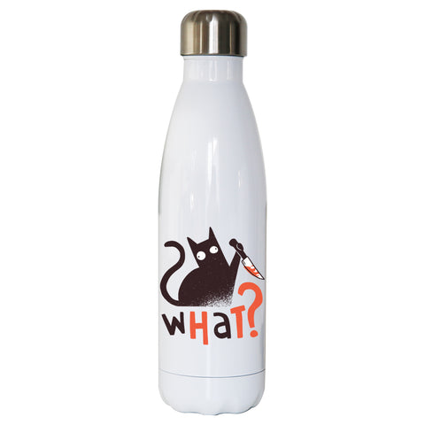 Murder cat funny Water bottle stainless steel reusable - Graphic Gear