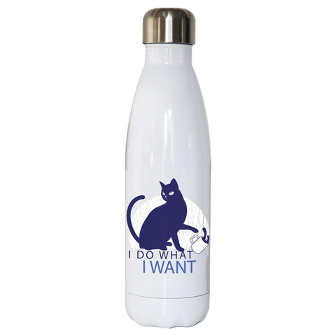 Rebel cat funny water bottle stainless steel reusable - Graphic Gear