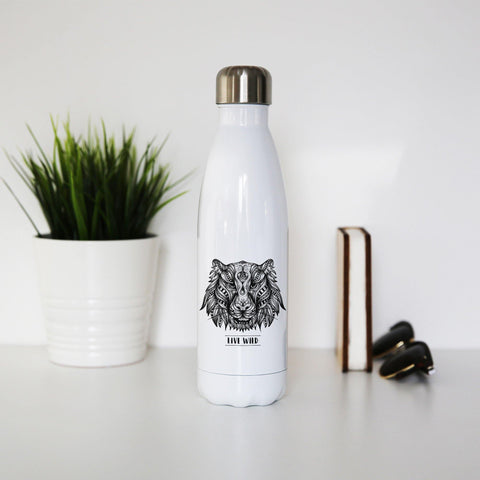 Mandala tiger water bottle stainless steel reusable - Graphic Gear