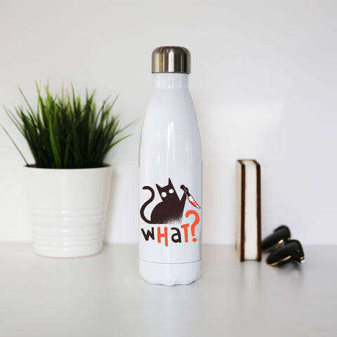 Murder cat funny Water bottle stainless steel reusable - Graphic Gear