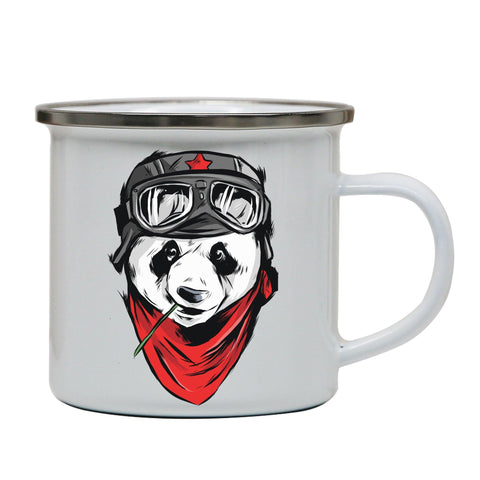 Cool panda illustration design enamel camping mug outdoor cup - Graphic Gear