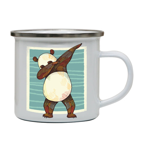 Panda dabbing funny Enamel camping mug outdoor cup - Graphic Gear