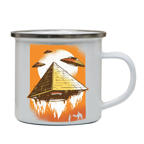 Pyramid ufo funny enamel camping mug outdoor cup - Graphic Gear