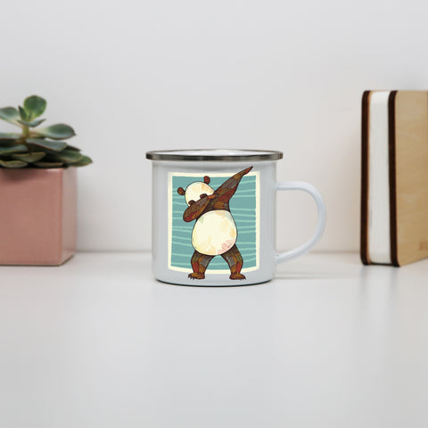 Panda dabbing funny Enamel camping mug outdoor cup - Graphic Gear
