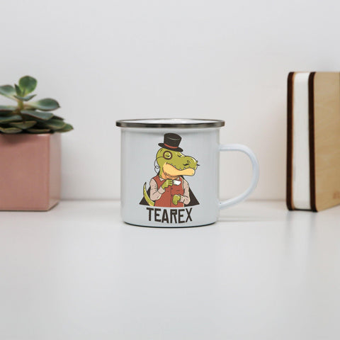 Tearex dinosaur funny design enamel camping mug outdoor cup - Graphic Gear