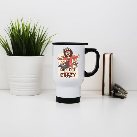 Crazy cat lady funny stainless steel travel mug eco cup - Graphic Gear
