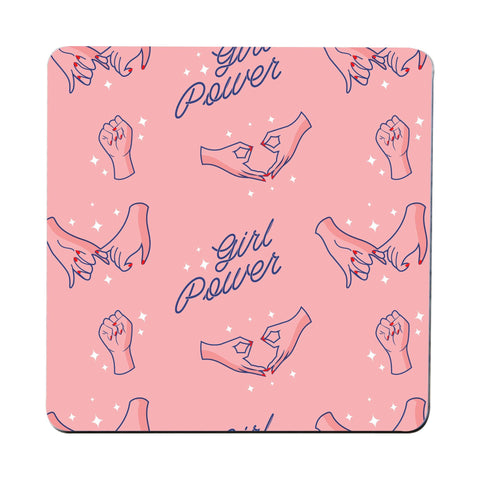Girl power women's day pattern illustration design coaster drink mat - Graphic Gear