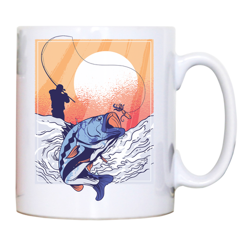 Fisherman illustration mug coffee tea cup - Graphic Gear