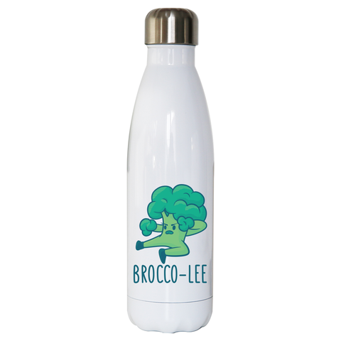 Broccolee funny water bottle stainless steel reusable - Graphic Gear