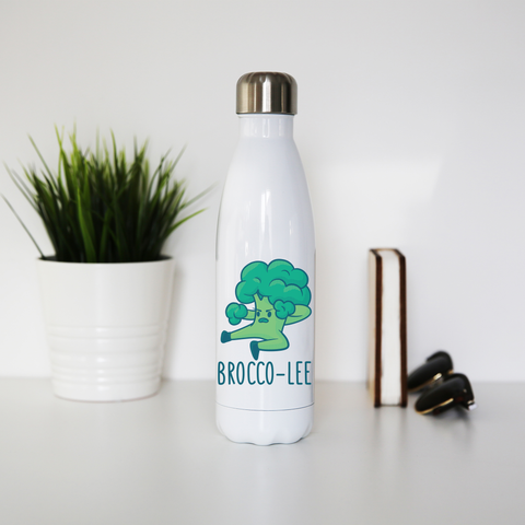 Broccolee funny water bottle stainless steel reusable - Graphic Gear