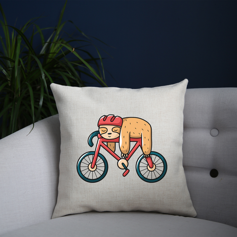 Bike sloth funny cushion cover pillowcase linen home decor - Graphic Gear