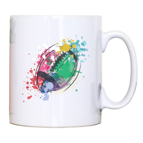 Watercolor rugby ball mug coffee tea cup - Graphic Gear