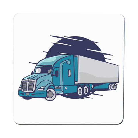 Semi truck illustration coaster drink mat - Graphic Gear