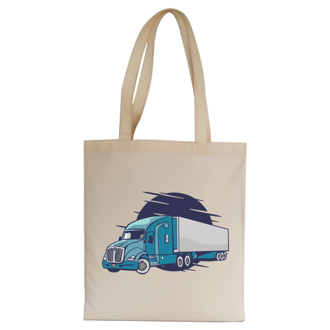 Semi truck illustration tote bag canvas shopping - Graphic Gear