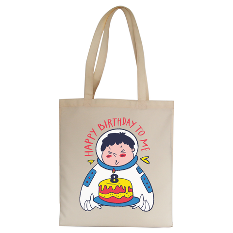Birthday astronaut tote bag canvas shopping - Graphic Gear