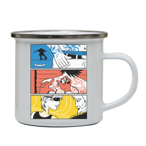 Tattoo people enamel camping mug outdoor cup colors - Graphic Gear