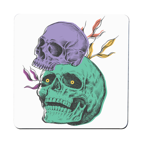 Creepy skulls coaster drink mat - Graphic Gear