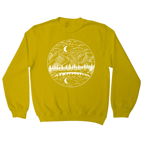 Night mountain landscape sweatshirt - Graphic Gear