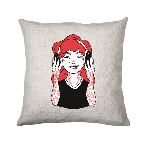 Tattooed girl cushion cover pillowcase linen home decor - Graphic Gear