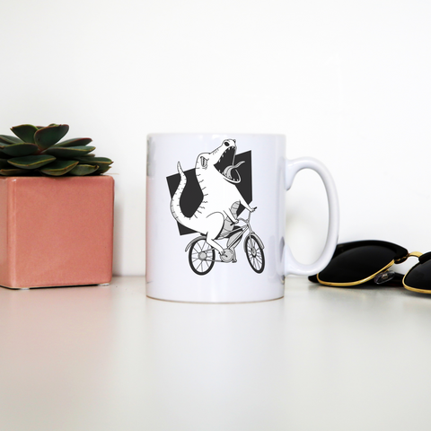 Biker dinosaur mug coffee tea cup - Graphic Gear