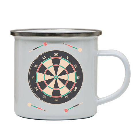 Dartboard game enamel camping mug outdoor cup colors - Graphic Gear