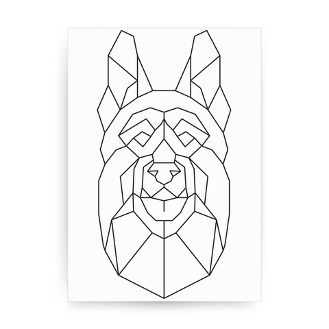 German shepherd polygonal print poster wall art decor - Graphic Gear