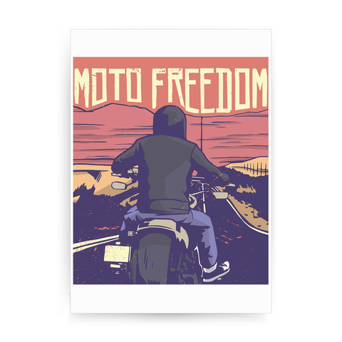 Motorbike freedom print poster wall art decor - Graphic Gear