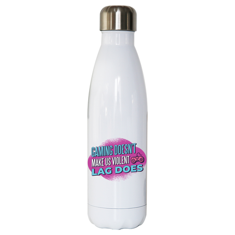 Gaming violence quote water bottle stainless steel reusable - Graphic Gear