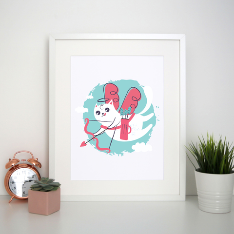 Cupid cat print poster wall art decor - Graphic Gear