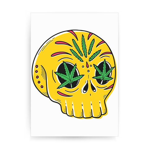 Skull weed print poster wall art decor - Graphic Gear