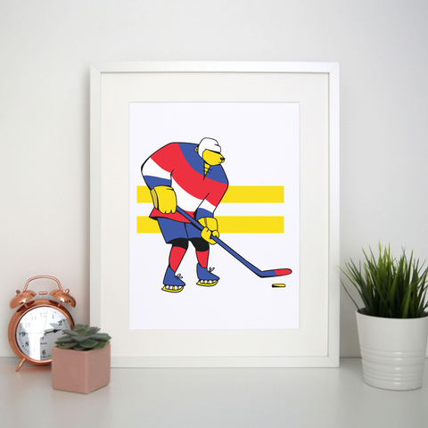 Ice hockey bear print poster wall art decor - Graphic Gear