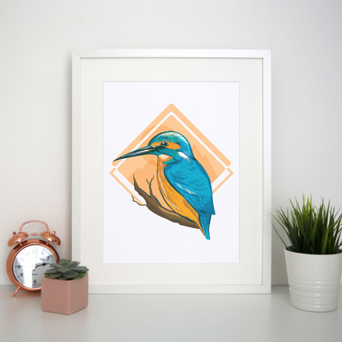 Kingfisher bird print poster wall art decor - Graphic Gear