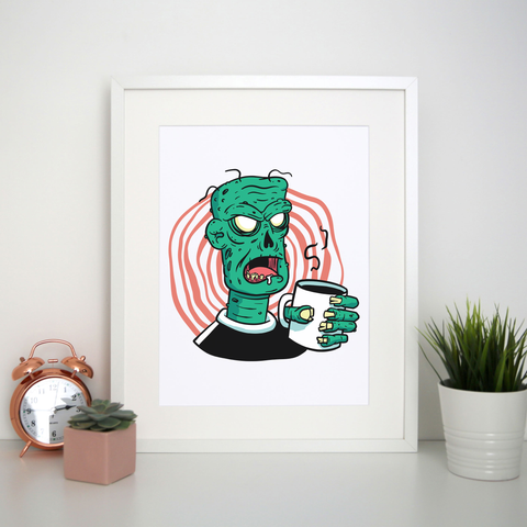 Coffee zombie print poster wall art decor - Graphic Gear