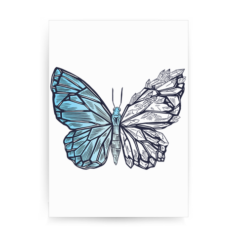 Crystal butterfly print poster wall art decor - Graphic Gear