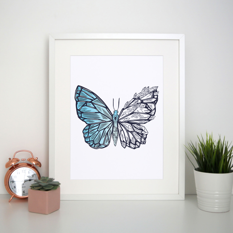 Crystal butterfly print poster wall art decor - Graphic Gear