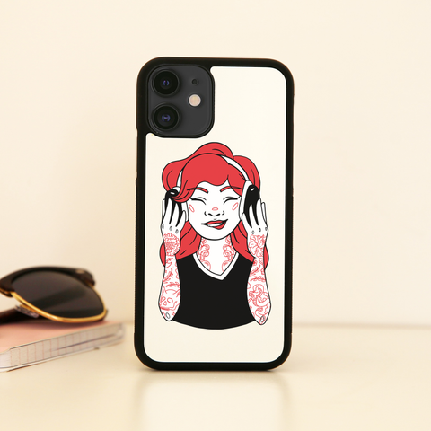 Tattooed girl iPhone case cover 11 11Pro Max XS XR X - Graphic Gear