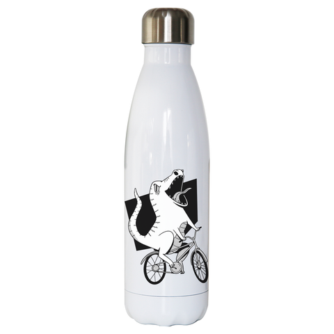 Biker dinosaur water bottle stainless steel reusable - Graphic Gear