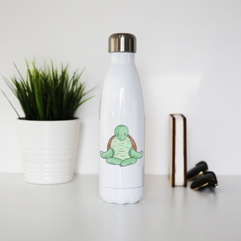 Yoga turtle funny water bottle stainless steel reusable - Graphic Gear