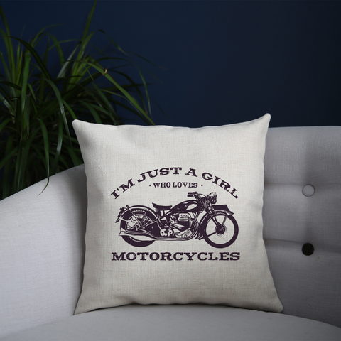 Biker girl quote cushion 40x40cm Cover +Inner