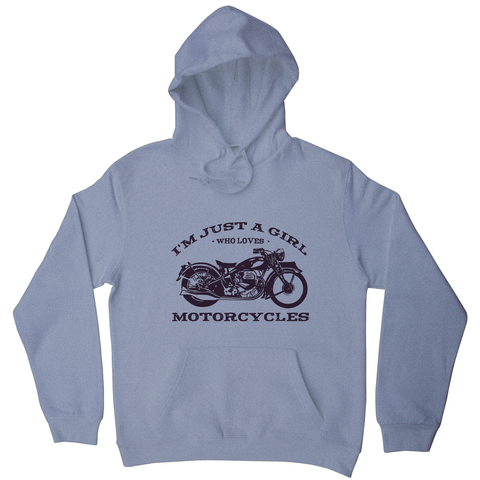 Biker girl quote hoodie Grey