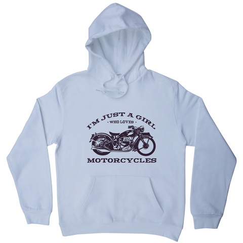 Biker girl quote hoodie White