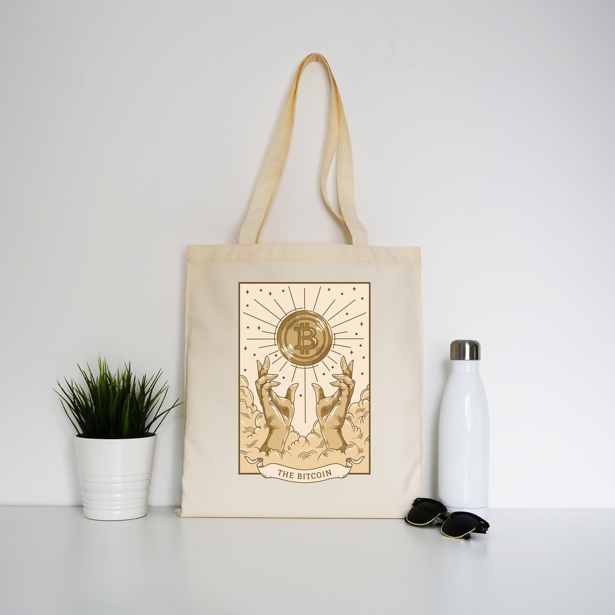 Bitcoin symbol tarot card tote bag canvas shopping– Graphic Gear